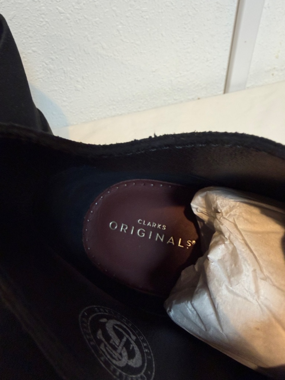 New Clarks Original Desert Boots Black Suede- Size 11 Men’s - Picture 3 of 5